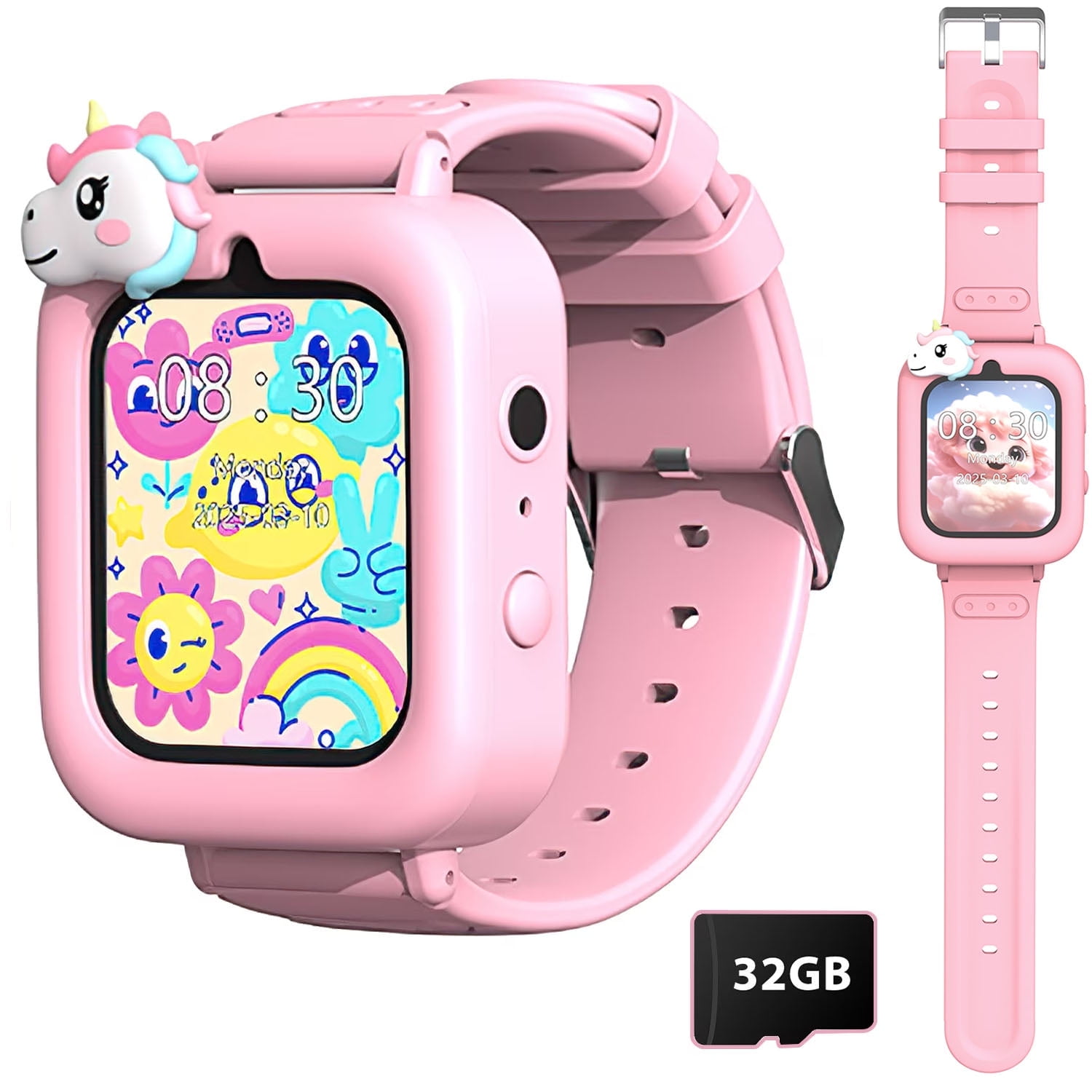 1.83" Kids Smart Watch for Girls HD Touch Screen with 39 Educational Games, Camera, Pedometer, Alarm Clock, ABC Learning, Music Player, Birthday Gift for Boys Girls Ages 5-12