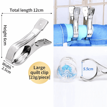1 Pc Heavy Duty Stainless Steel Clothes Pins Strong Non-Slip Clothespins, Metal Clothing Clips Laundry Pegs for Outdoor Clothesline Towel Sock Food Sealing Photos Kitchen Office, Silver 1.81"x3.46"