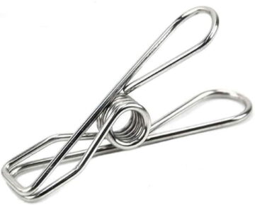 10 Pack 3.5 Inch 304 Stainless Steel Wire Clips for Drying on Clothesline Clothespins Hanging Clip Hooks for Home Laundry Office