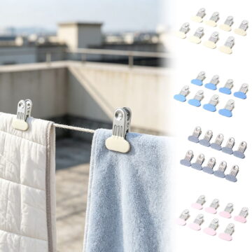 10-Pack Non- Clothes Pegs, Windproof Laundry Clips with Stainless Steel Spring, Heavy Duty Clothespins for Towels, Quilts, Socks, Indoor & Outdoor