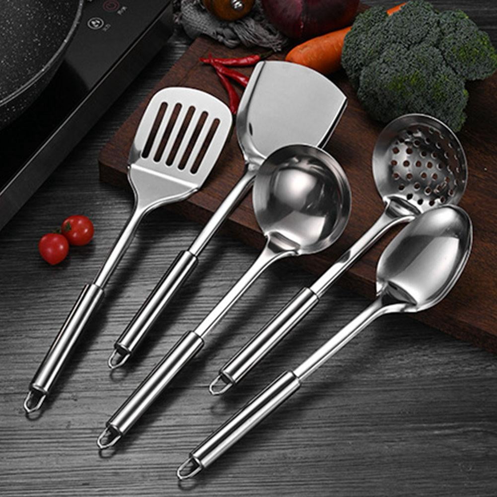 10-Piece Stainless Steel Kitchen Utensil Set Cooking Tools with Hanging Handles - Image 2