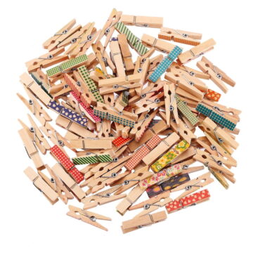 100 Pcs Small Color Painted Wooden Clothespins 3.5cm, Versatile Photo Clips for Scrapbooking, DIY & Party Decor