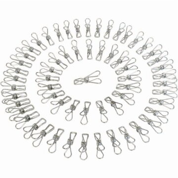 100pcs Stainless Steel Clothespins, Rustproof Clothespins, Multifunctional for Home and Office, Clothes Pegs, etc.