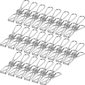 120 Pack Clothes Pegs Stainless Steel Clothes Pegs Clothespins Clips for Clothes Paper Files Snacks Sealing Blanket Towel