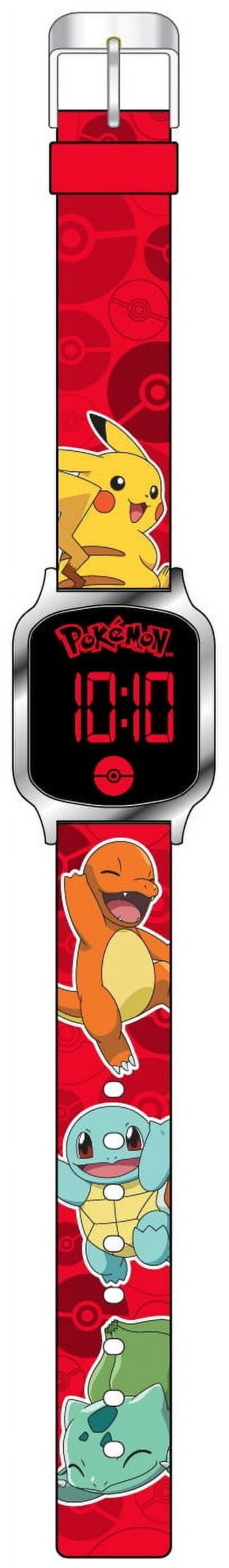 Pokémon Unisex Childrens LED Touch Screen Wristwatch with Metallic Silver Bezel and Silicone Strap (POK4255WM) - Image 2