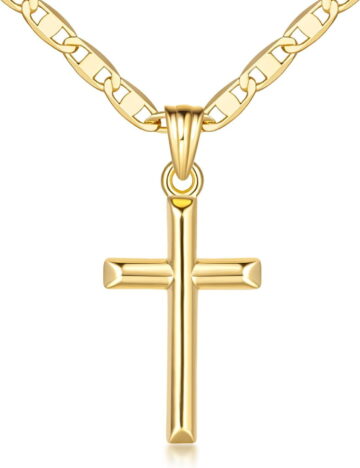 14K Gold Cross Necklace for Women Gold Chain with Minimalist Cross Pendant Elegant Faith Jewelry Gift Classic Gold Cross Necklace for Women