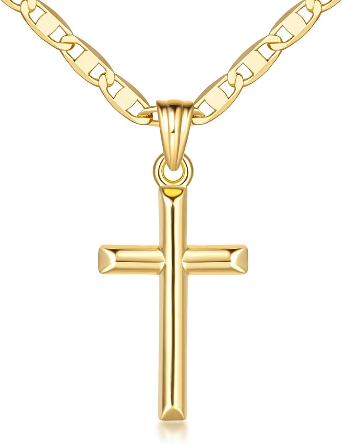14K Gold Cross Necklace for Women Gold Chain with Minimalist Cross Pendant Elegant Faith Jewelry Gift Classic Gold Cross Necklace for Women