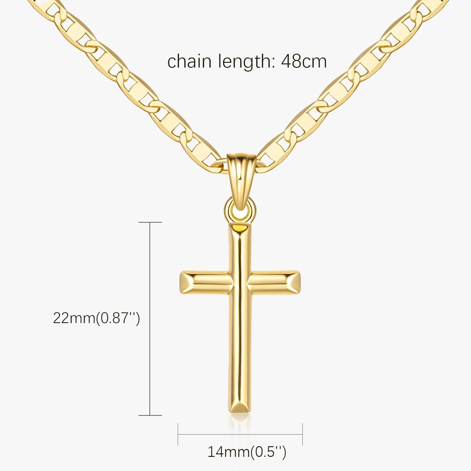 14K Gold Cross Necklace for Women Gold Chain with Minimalist Cross Pendant Elegant Faith Jewelry Gift Classic Gold Cross Necklace for Women - Image 3