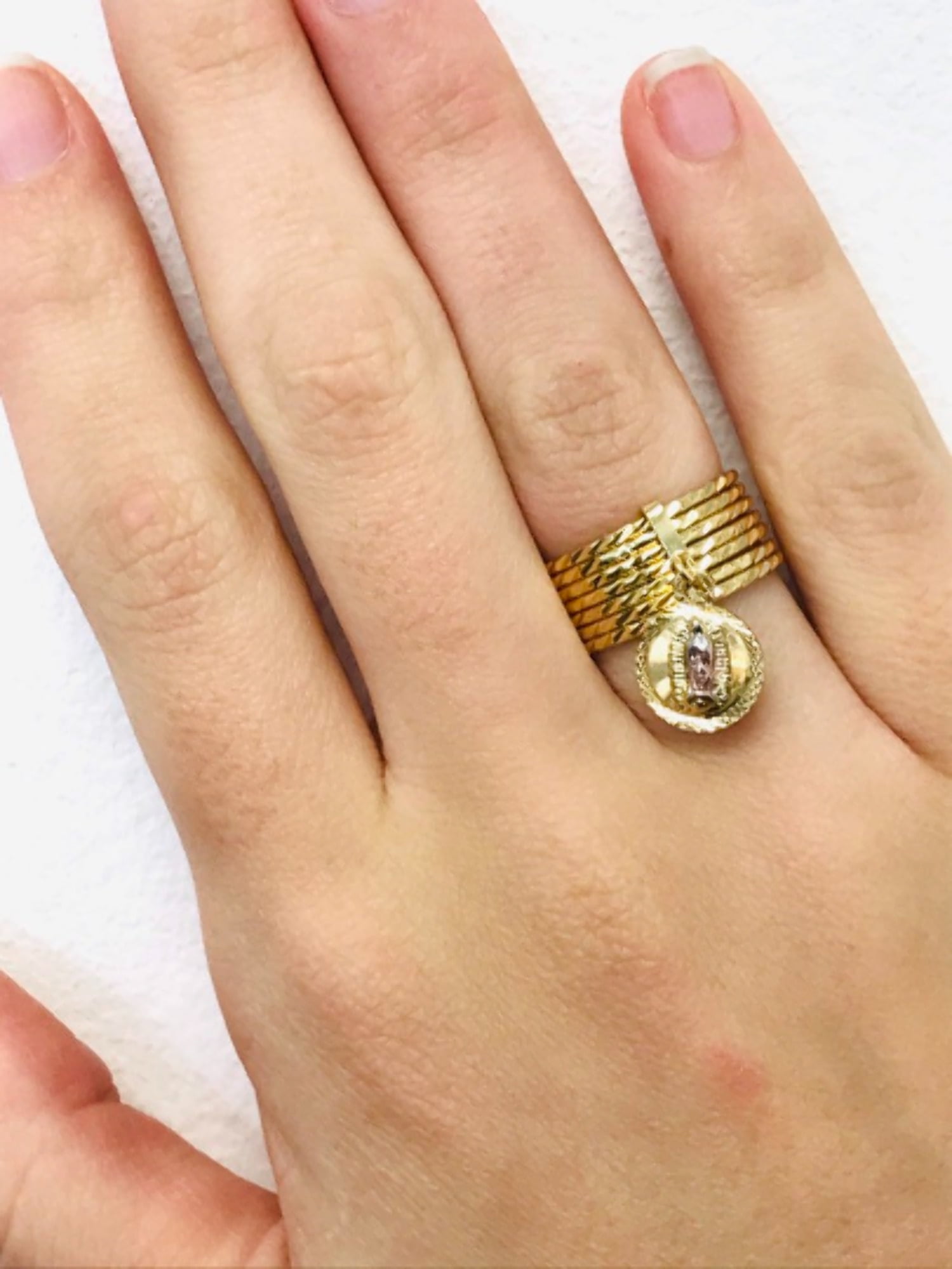 14K Gold Filled Virgen de Guadalupe Ring / Semanario Guadalupe Ring / Guadalupe Jewelry / Womens Ring 7 8 9 10 / Anillo Semanario de La Virgen de Guadalupe Para Mujer Oro Laminado - Image 2
