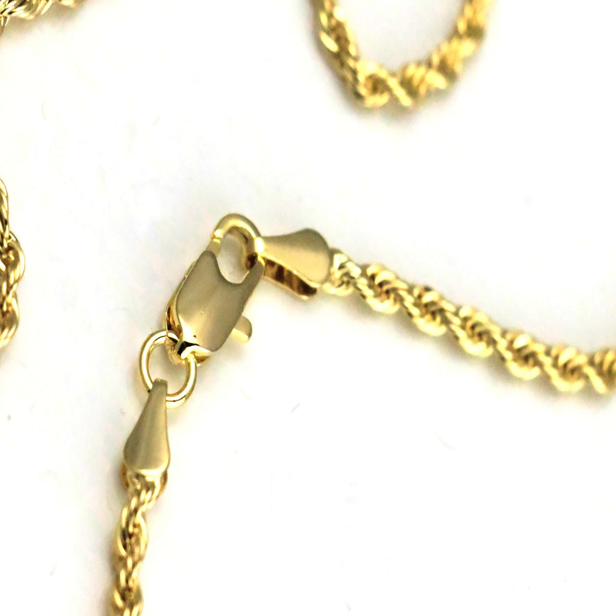 14kt Bonded Gold Chain Necklace, Rope Chain Nugget Cross Necklaces for Women and Men, Best Christmas Gift for, Her, Him - 14kt Bonded Gold Jewelry by Artisan Jeweler - Image 2