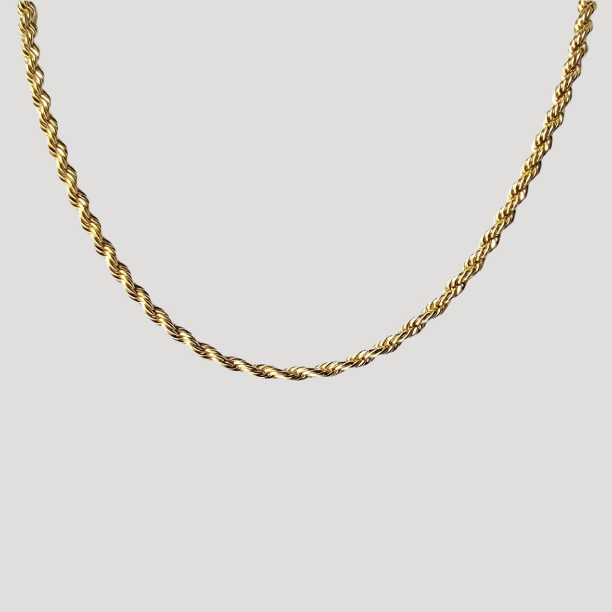 14kt Bonded Gold Chain Necklace, Rope Chain Nugget Cross Necklaces for Women and Men, Best Christmas Gift for, Her, Him - 14kt Bonded Gold Jewelry by Artisan Jeweler - Image 3