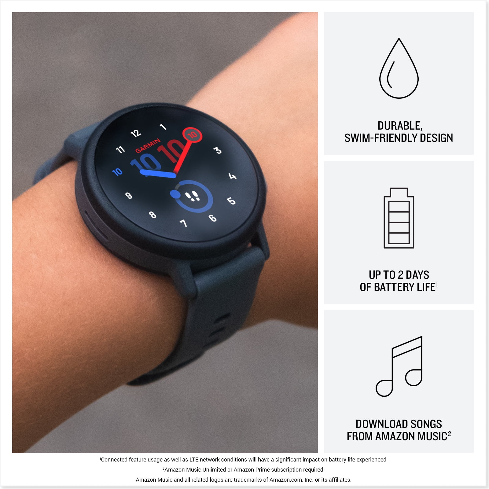 Garmin Bounce 2, Kids Smartwatch with Calling, Messaging and Location Tracking Features, Light Purple - Image 2