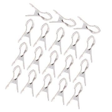 18 Pcs Non- Stainless Steel Peg Clips, Elastic Windproof Clothespins, Rust Resistant Laundry Clips for Outdoor Use