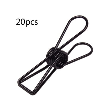 20 Pcs Multipurpose Clothespins Steel Wire Clips Drying Pegs Clamps for Clothes Bags Outdoor Kitchen