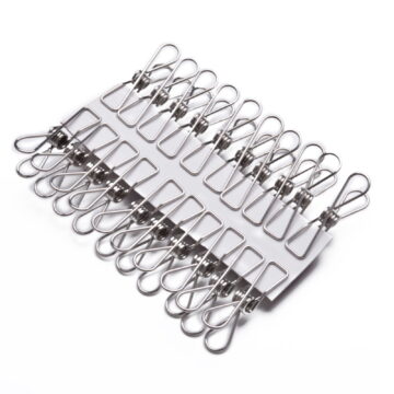 20* Stainless Steel for Compact Storage Wire Clips Clamps Stainless Steel Washing Line Clothes Pegs Hang Pins Accessory