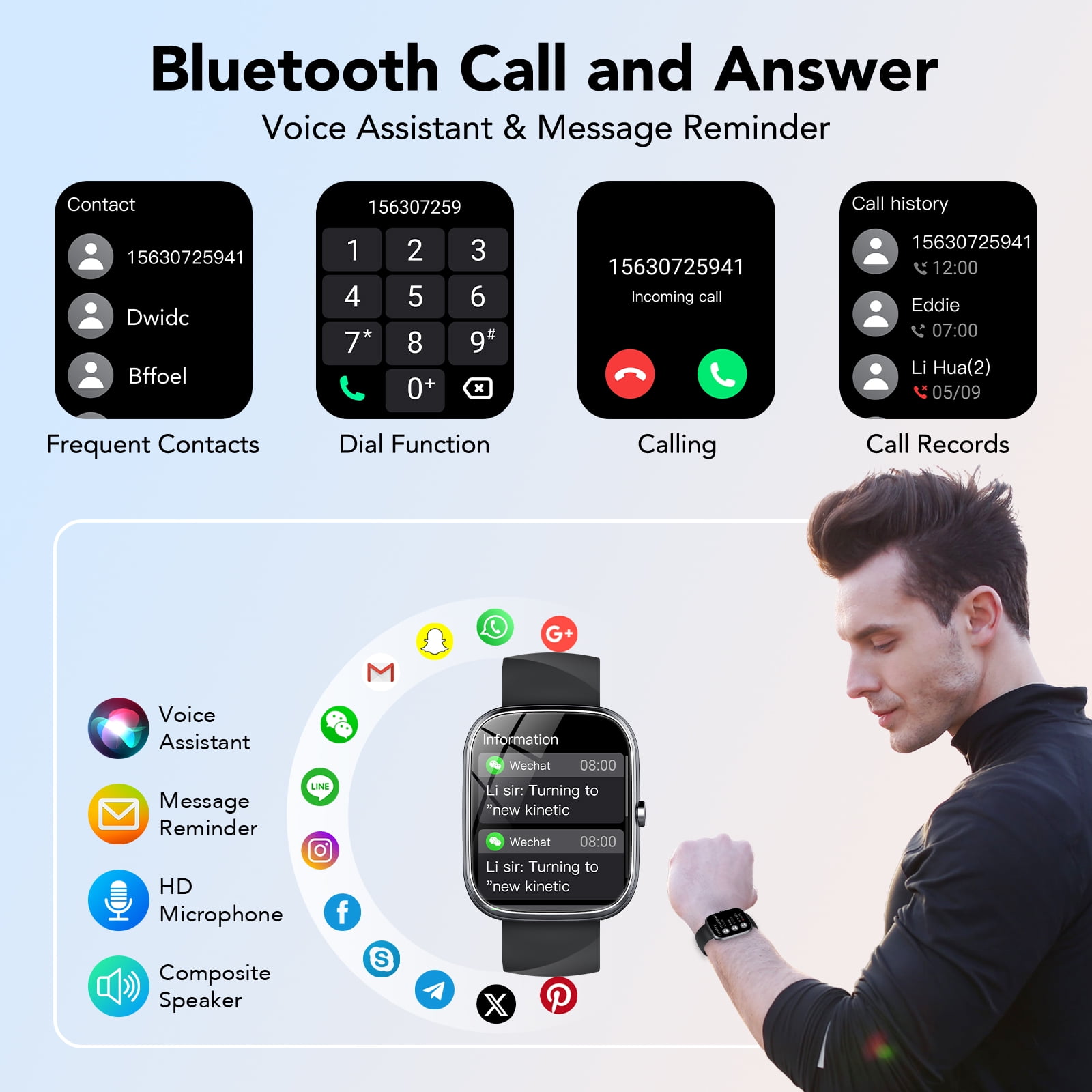 2026 NEW 1.91''HD Screen Smart Watch Compatible with Android and iPhone,Answer/Make Calls/100 Sports Modes/Message Reminder,IP68 Waterproof Fitness Tracker for Men Women, Gifts - Image 2