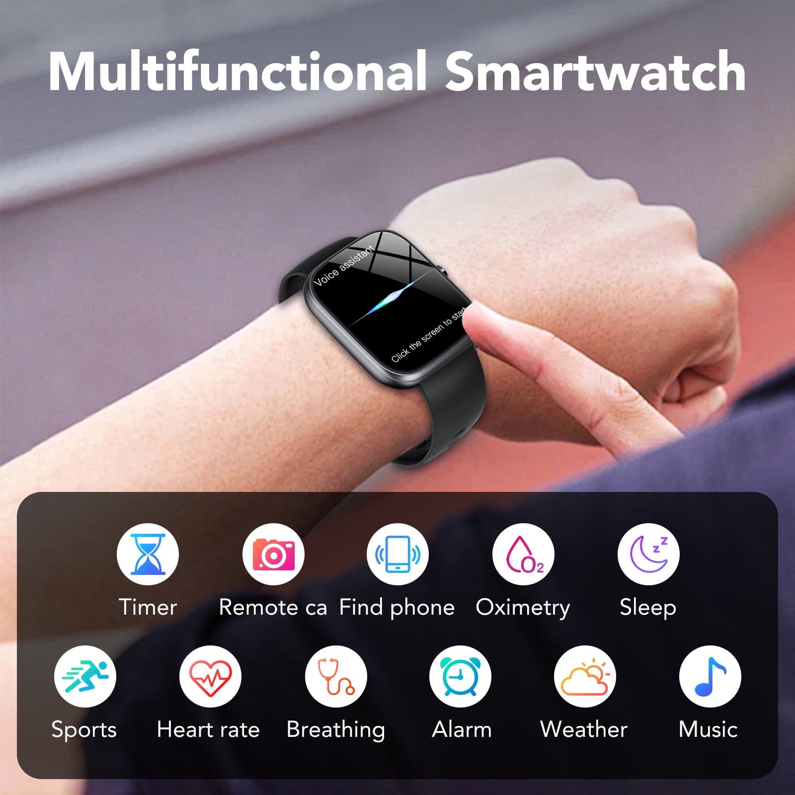 2026 NEW 1.91''HD Screen Smart Watch Compatible with Android and iPhone,Answer/Make Calls/100 Sports Modes/Message Reminder,IP68 Waterproof Fitness Tracker for Men Women, Gifts - Image 5
