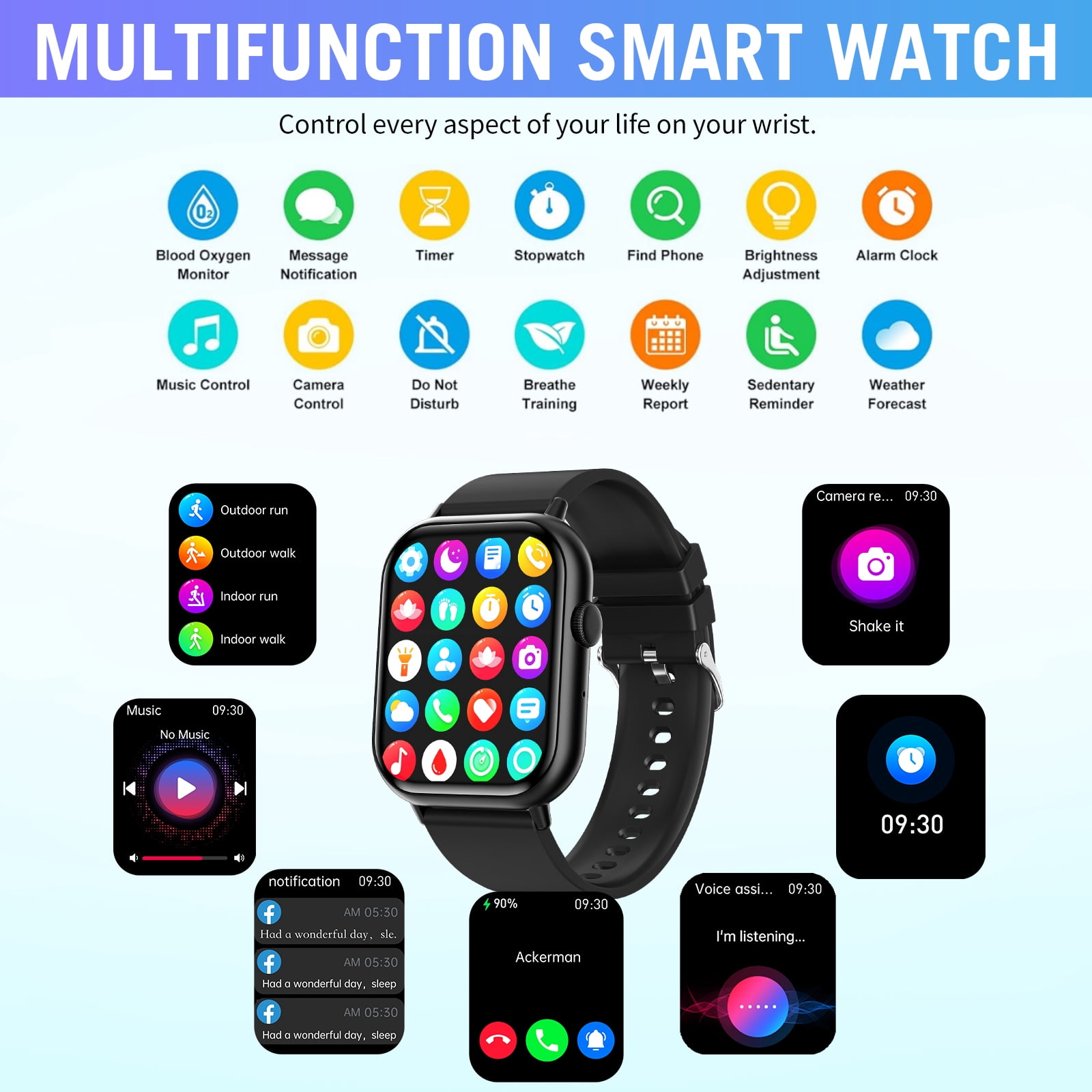 2026 NEW Smart Watch, 2.01'' HD Screen SmartWatch for Men Women , Answer/Make/Message, 100+ Sports Modes, IP67 Waterproof Compatible with Android and iPhone - Image 2