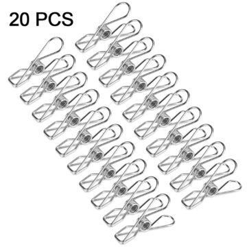 20pcs Stainless Steel Clothes Pegs Household Socks Underwear Drying Rack Clip Holder Stainless Steel Integrated Body Clips For Strong Strength And Long Durability