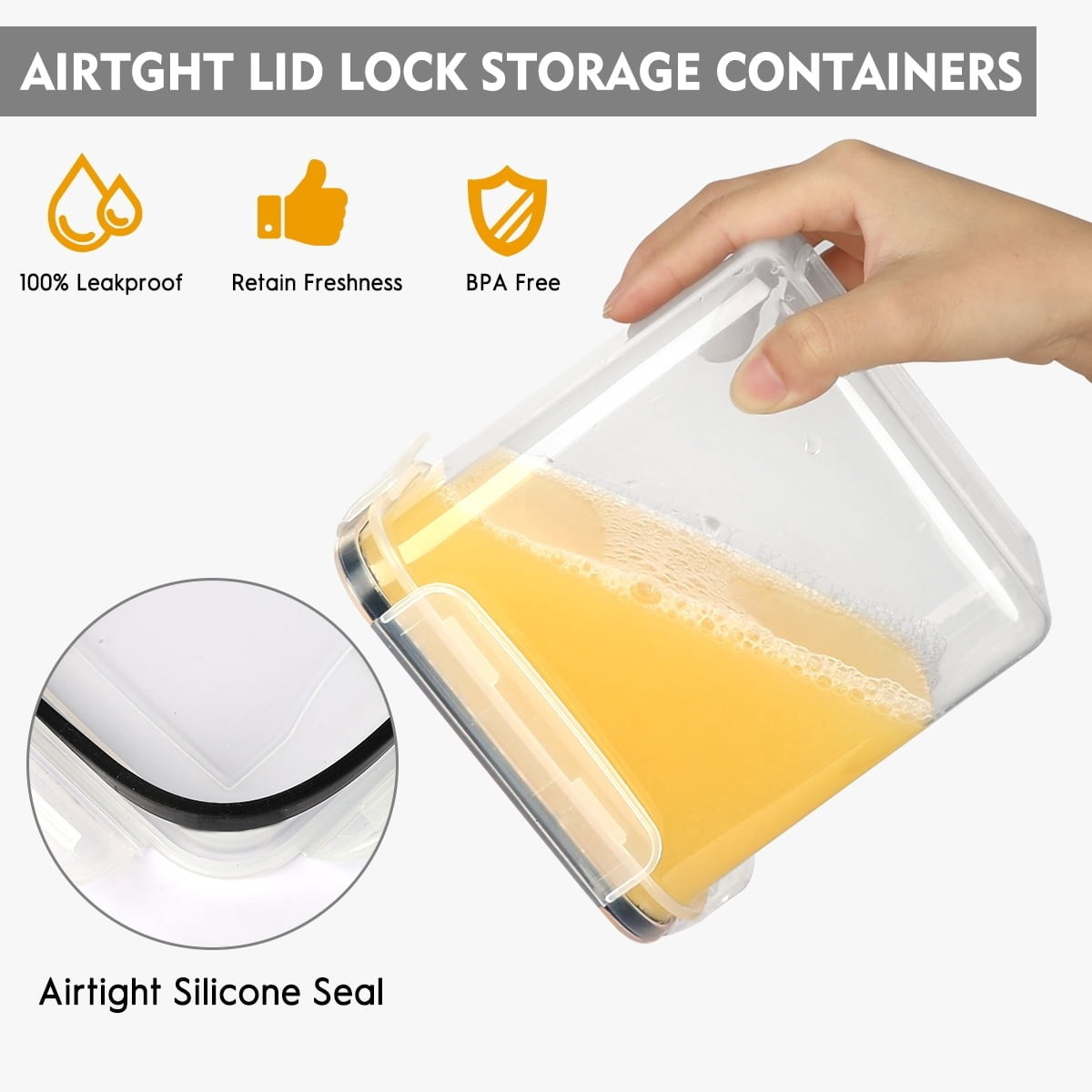32 Pack Airtight Food Storage Containers Set, BPA Free Plastic Kitchen and Pantry Organization Canisters with Lids for Cereal, Dry Food, Flour and Sugar, Includes 32 Labels - Image 4