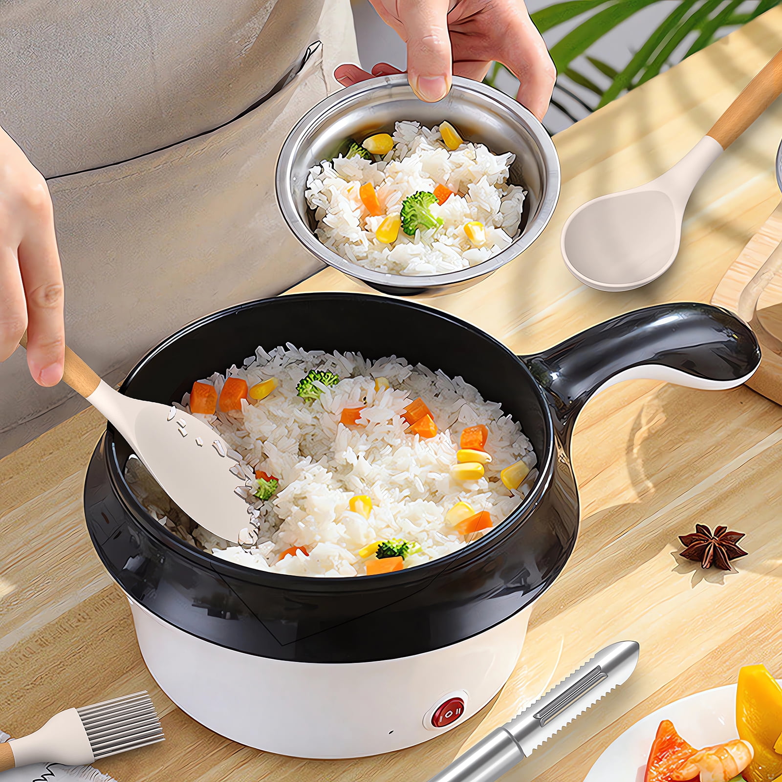 35 Silicone Cooking Utensils Set - 446°F Heat Resistant Silicone Kitchen Utensils for Cooking, Kitchen Utensil Spatula Set w Wooden Handles and Holder, BPA FREE Gadgets for Non-Stick Cookware (Khaki) - Image 5