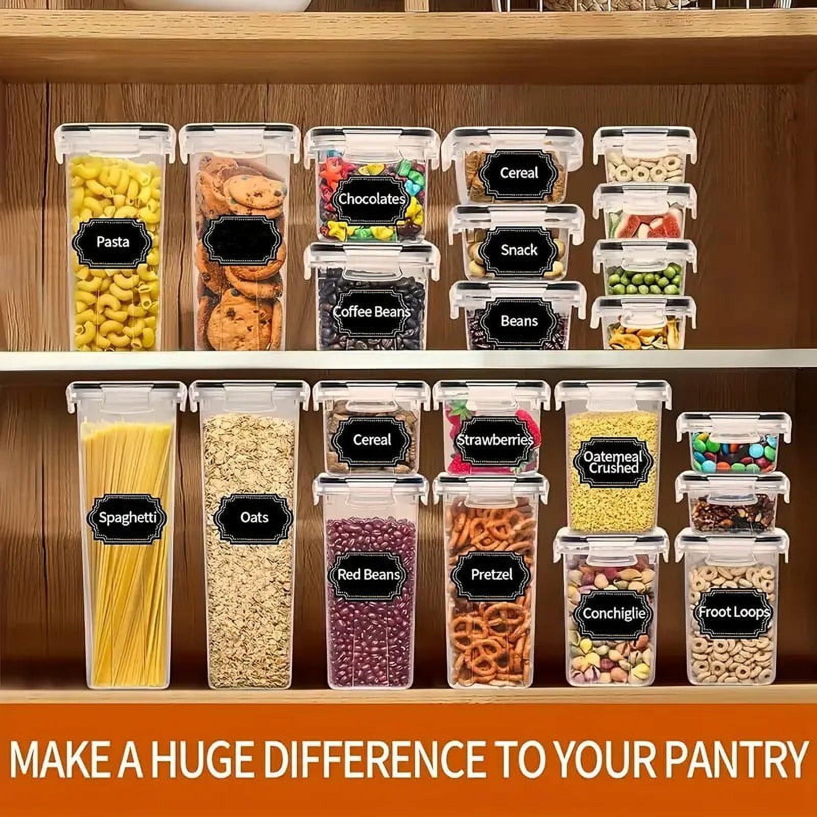 36 Pack Airtight Food Storage Containers Set with Labels & Marker- Leak-Proof, BPA-Free, Flip-Top Lids, Perfect For Kitchen Pantry Organization, Storage for Flour, Sugar, Cereal - Image 2