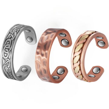 3PCS Pure Copper Rings Jewelry Set for Women, Magnetic Copper Rings, Gift for Mom Wife Daughter(CPR-0937 0010A 0955)