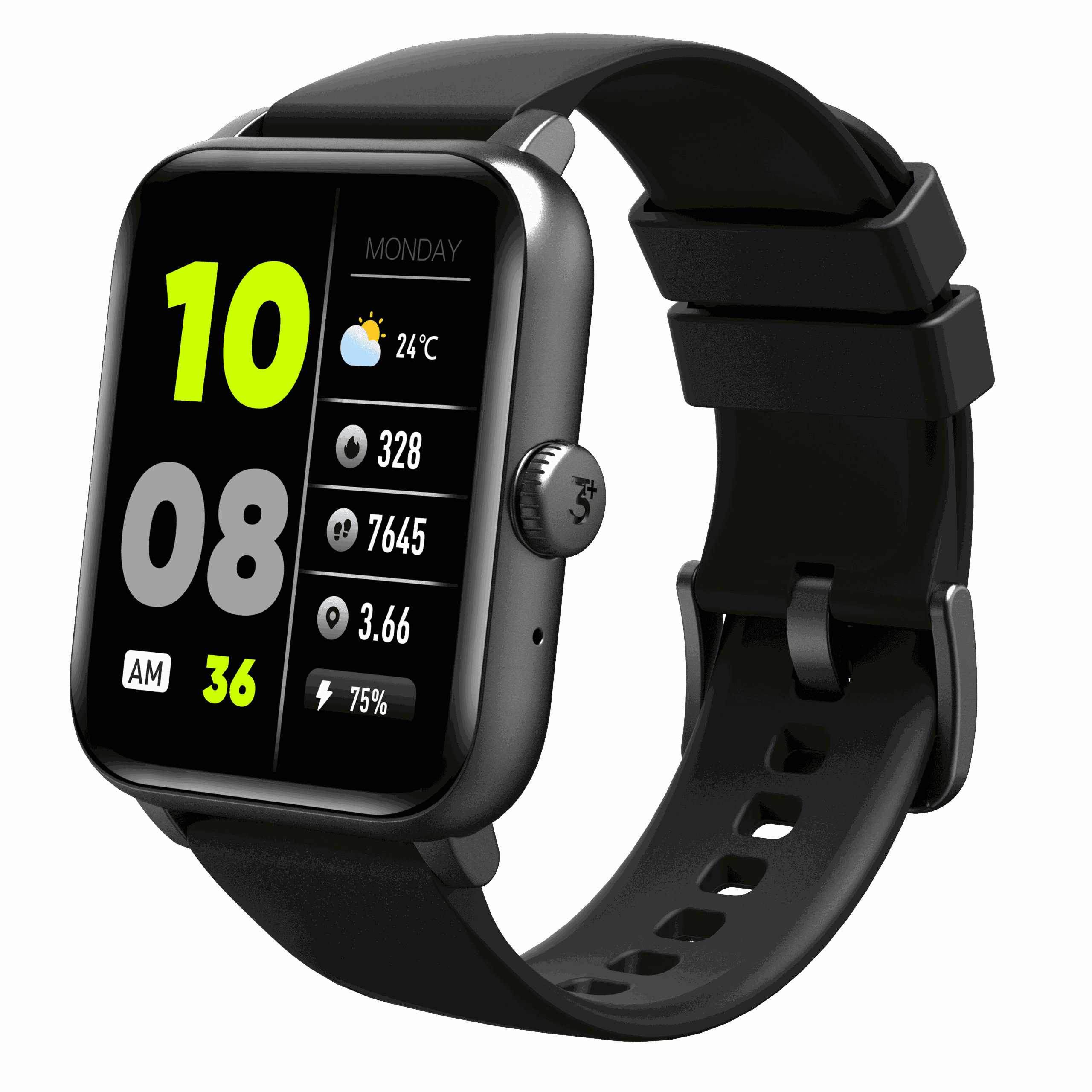 3Plus Vibe Fit Smartwatch with Bluetooth Calling/ 1.83" Display/ 50+ Workout Modes/ IOS and Android