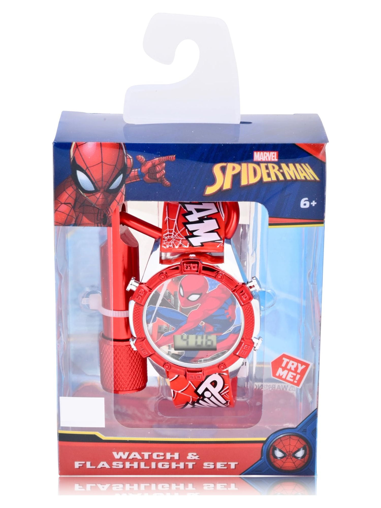Marvel Spider Man Boys LCD Red Silicone Watch with Matching Flashlight 2 Piece Set - Image 2