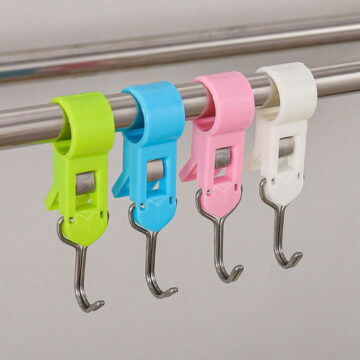 4Pcs Boot Hanger Clips and Rotating S Hook for Closet Rods Stainless Steel Clothes Pins with Rubber Grip for Laundry Bathroom and Kitchen Storage Organization, White Size S