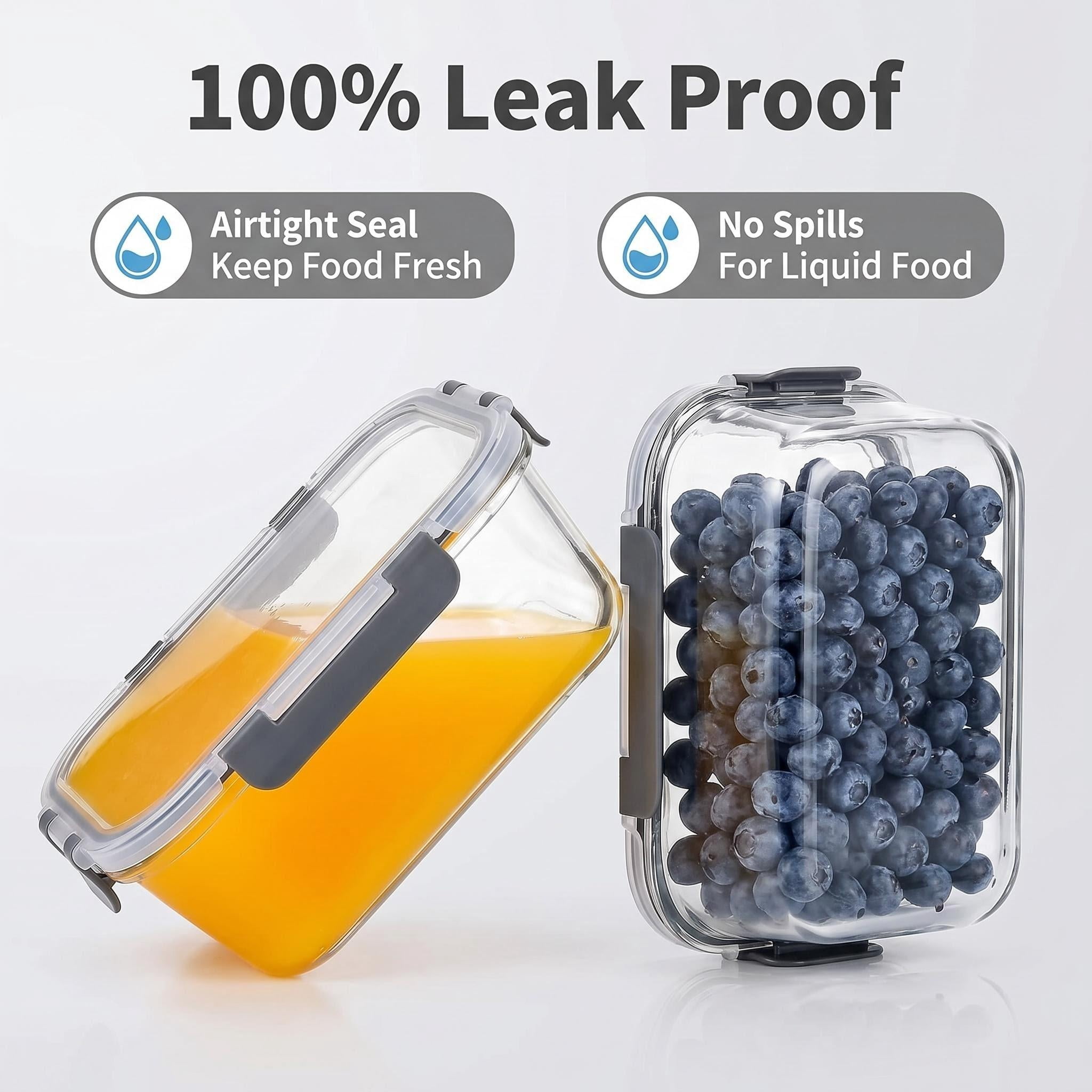 5 Pack 36 oz Glass Meal Prep Containers, Glass Storage Containers with Lids - Dishwasher, Microwave, Oven and Freezer Safe for Kitchen Organization & Food Storage come with free labels&marker pen - Image 2