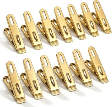 50 Pack Clothes Pins, Stainless Steel Clothespins Metal Clothes Pegs Laundry Pins Heavy Duty for Outdoor Home Kitchen Travel Office