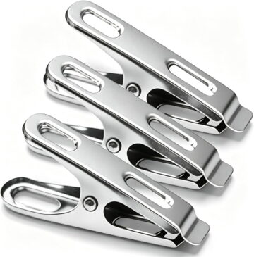 50 Pack Clothes Pins, Stainless Steel Clothespins Metal Pegs Laundry Pins Heavy Duty for Outdoor Home Kitchen Travel Office