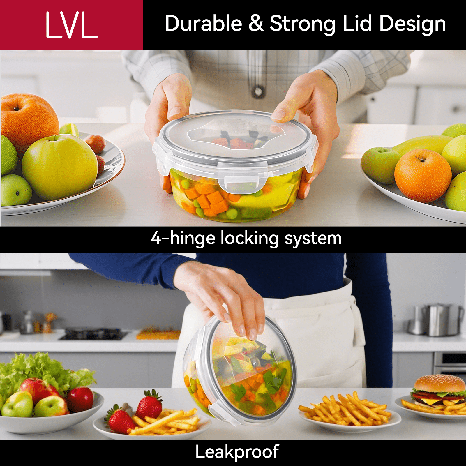 50 Pcs Food Storage Containers with Lids Airtight, Plastic Meal Prep Container for Pantry & Kitchen Organization & bento box & snack containers, BPA-Free, Leak-Proof with Labels & Marker Pen - Image 2
