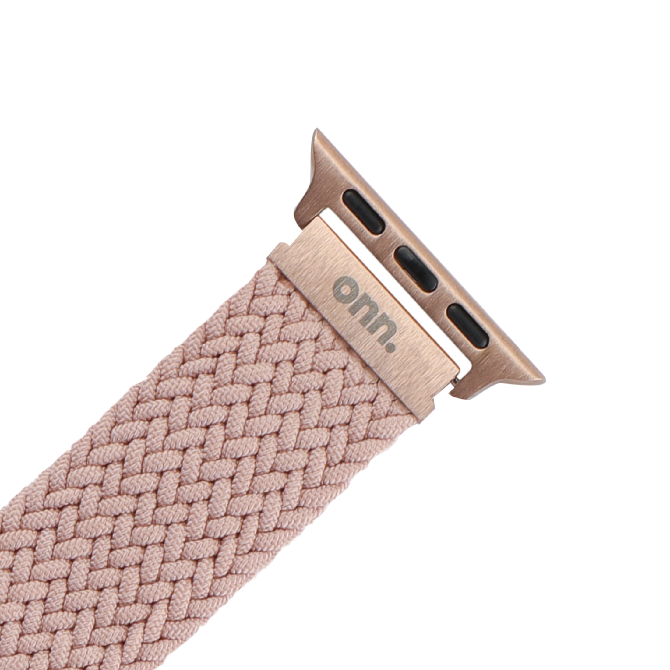 onn Watch Band, Universal Fit for Apple Watch, Samsung Galaxy & Garmin 20mm, Pink Woven Knit - Image 4