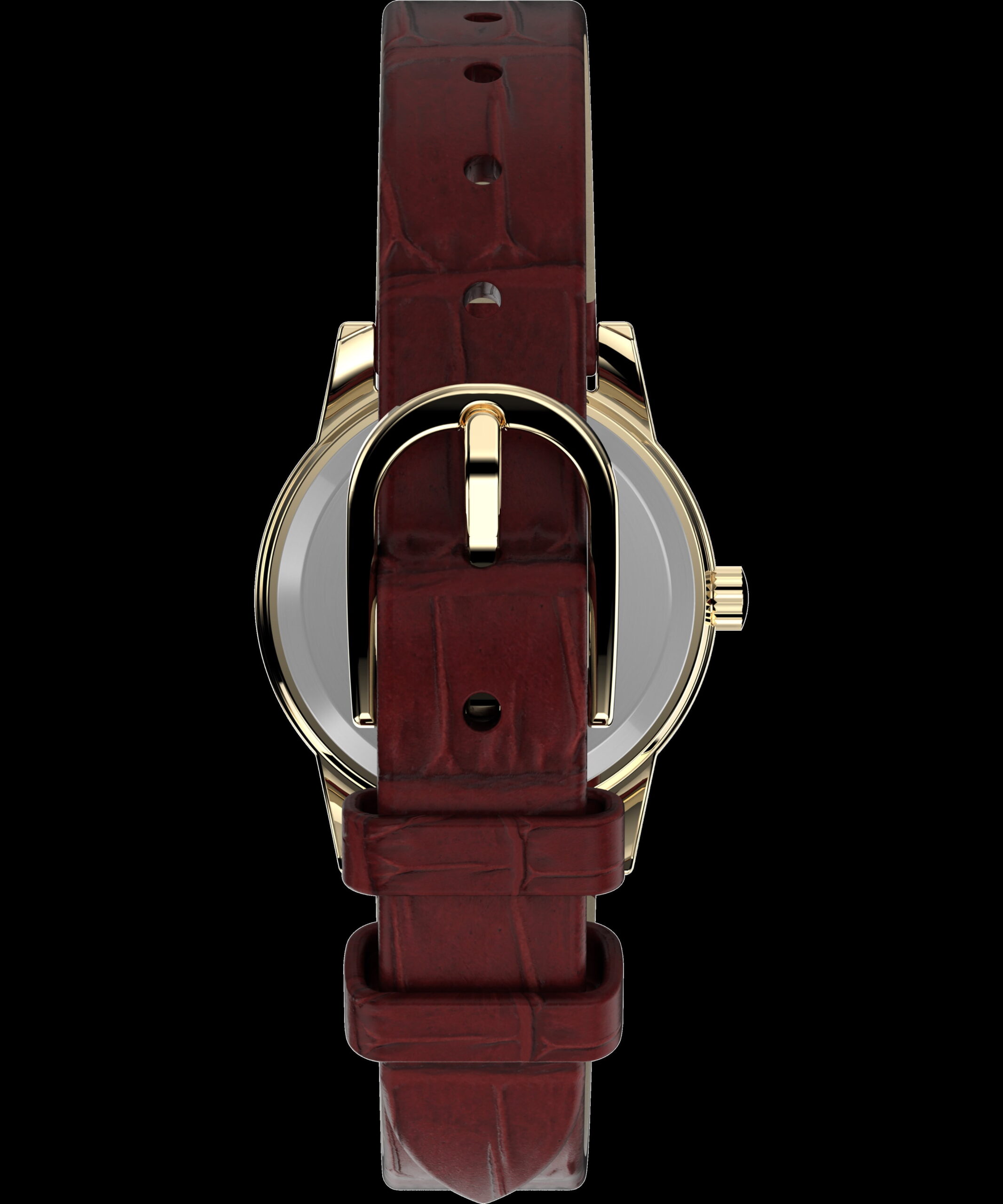 Timex Women's Essex Avenue Gold/Burgundy/MOP 25mm Dress Watch, Leather Strap - Image 6