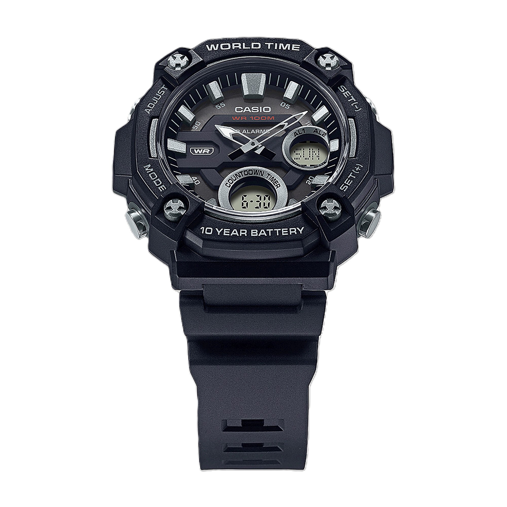Casio Men's Heavy Duty Analog-Digital World Time Watch AEQ120-1AV - Image 5