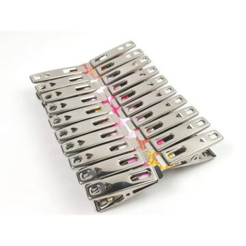 80 PCS Strong Stainless Steel Clothes Pins Metal Laundry Clips with Storage Box for Clothes Sock Food Sealing Photos