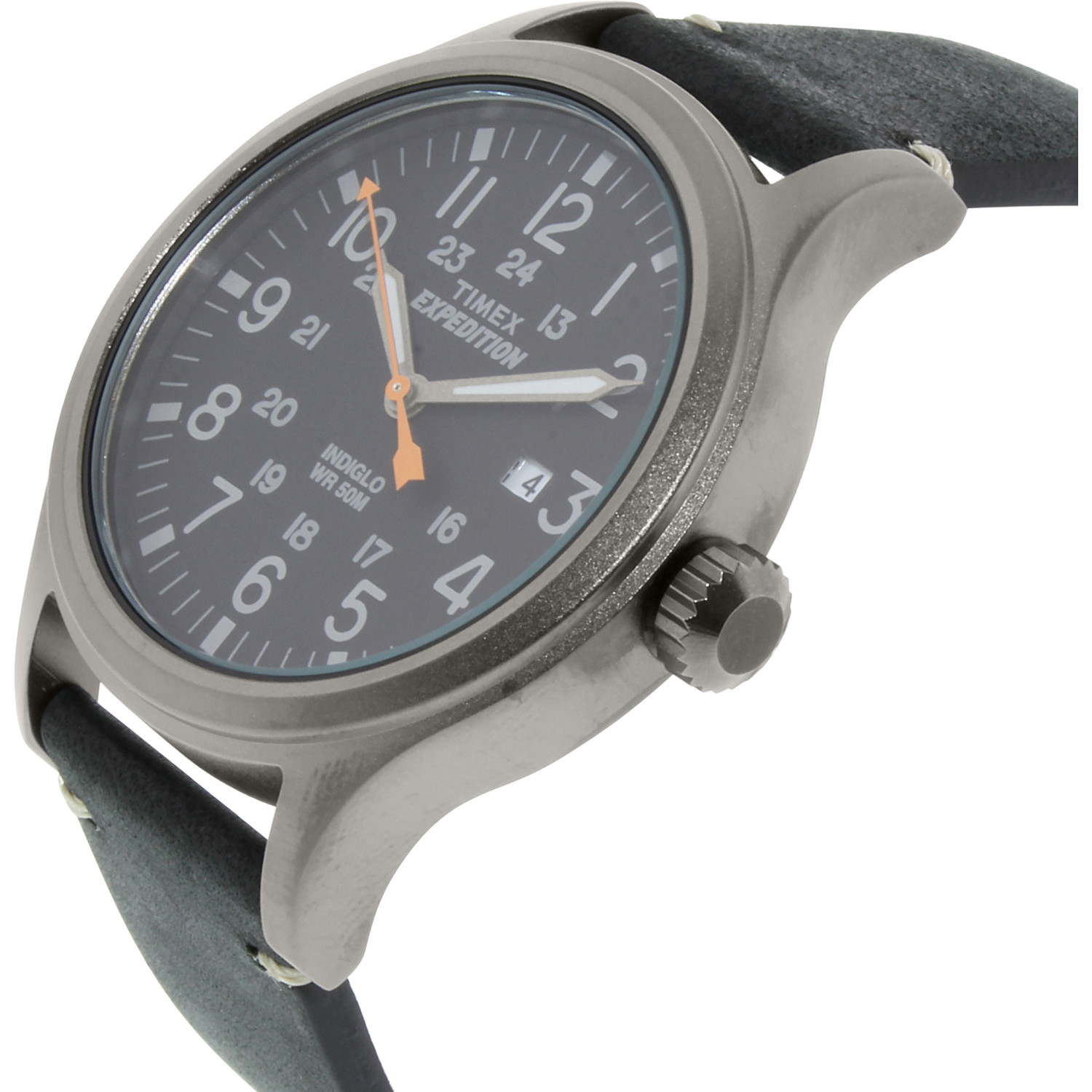 Timex Men's Expedition Scout 40 Black Leather Strap Watch - Image 2