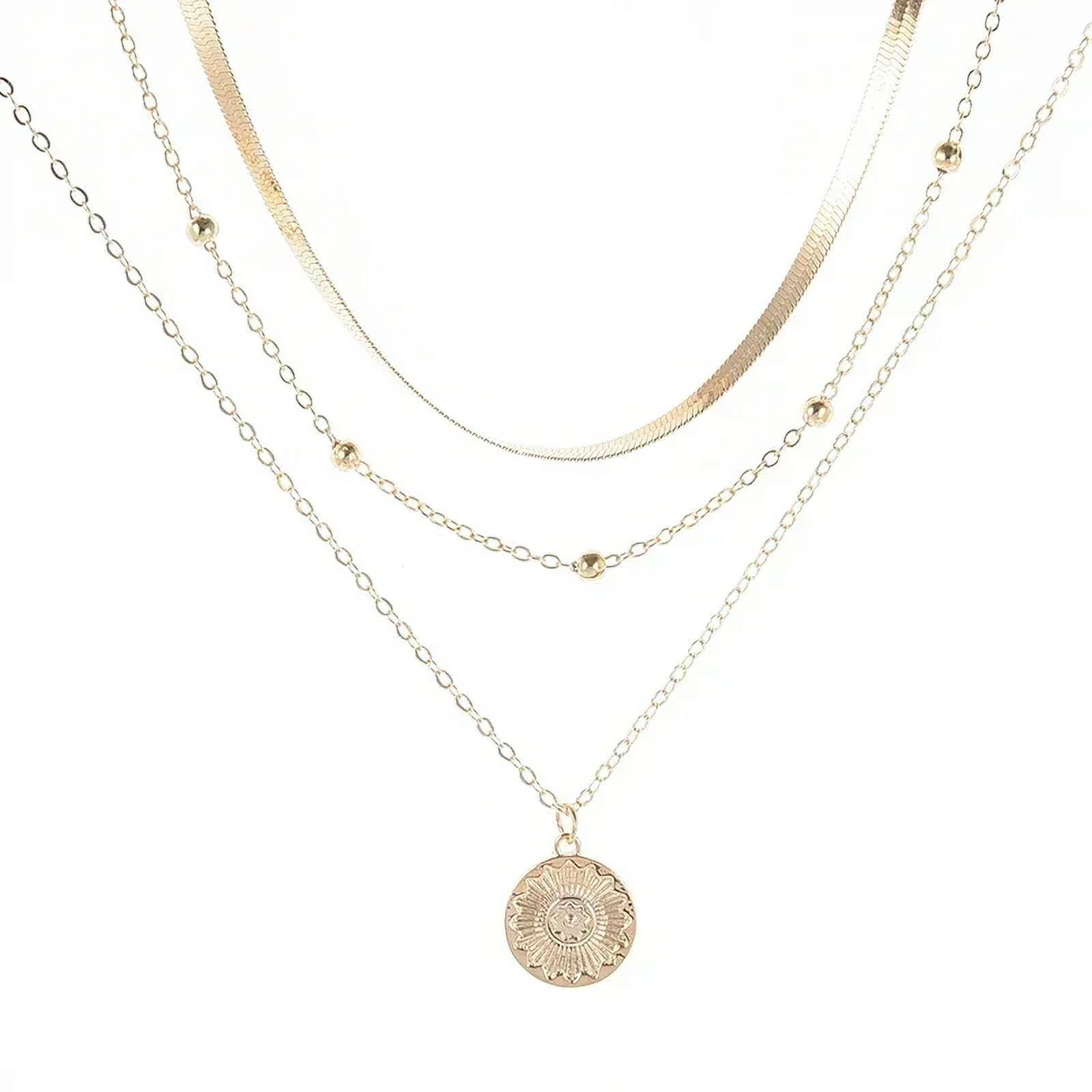 925 Sterling Silver Three-Layer Round Necklace for Women Simple Snake Chain Charm Ball Chain Party Gift Women‘s ExquisiteJewelry - Image 4