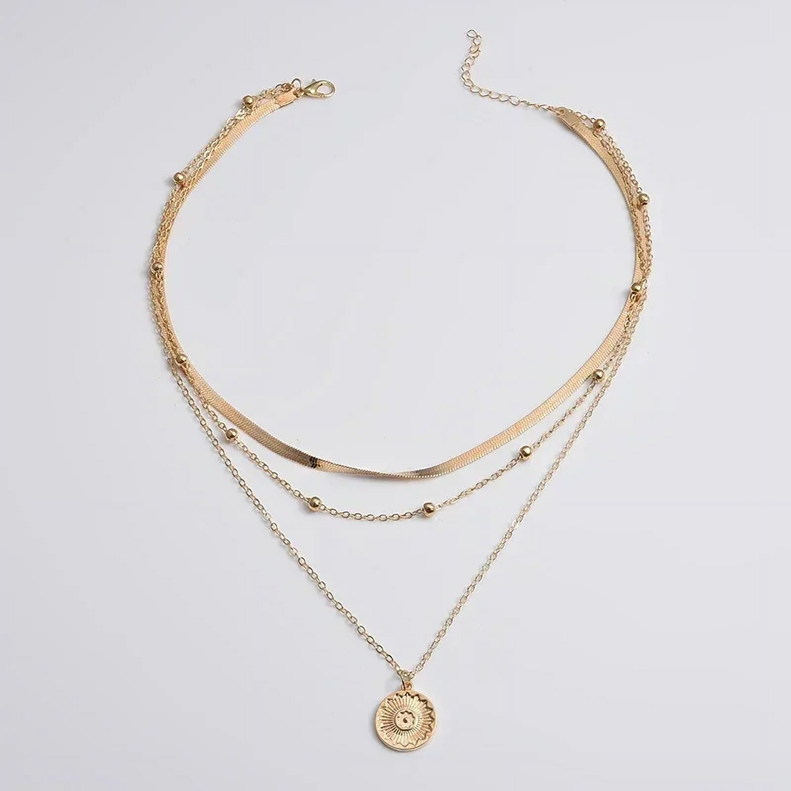 925 Sterling Silver Three-Layer Round Necklace for Women Simple Snake Chain Charm Ball Chain Party Gift Women‘s ExquisiteJewelry - Image 3