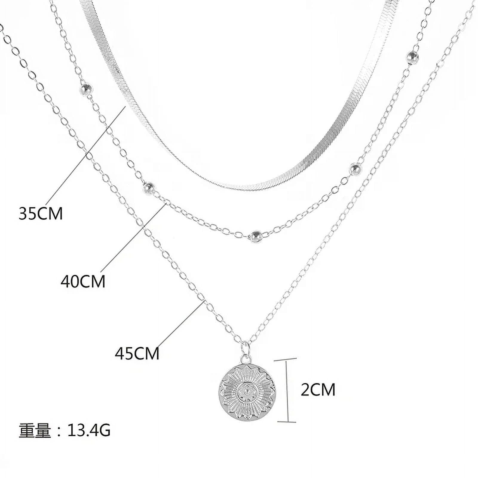 925 Sterling Silver Three-Layer Round Necklace for Women Simple Snake Chain Charm Ball Chain Party Gift Women‘s ExquisiteJewelry - Image 2