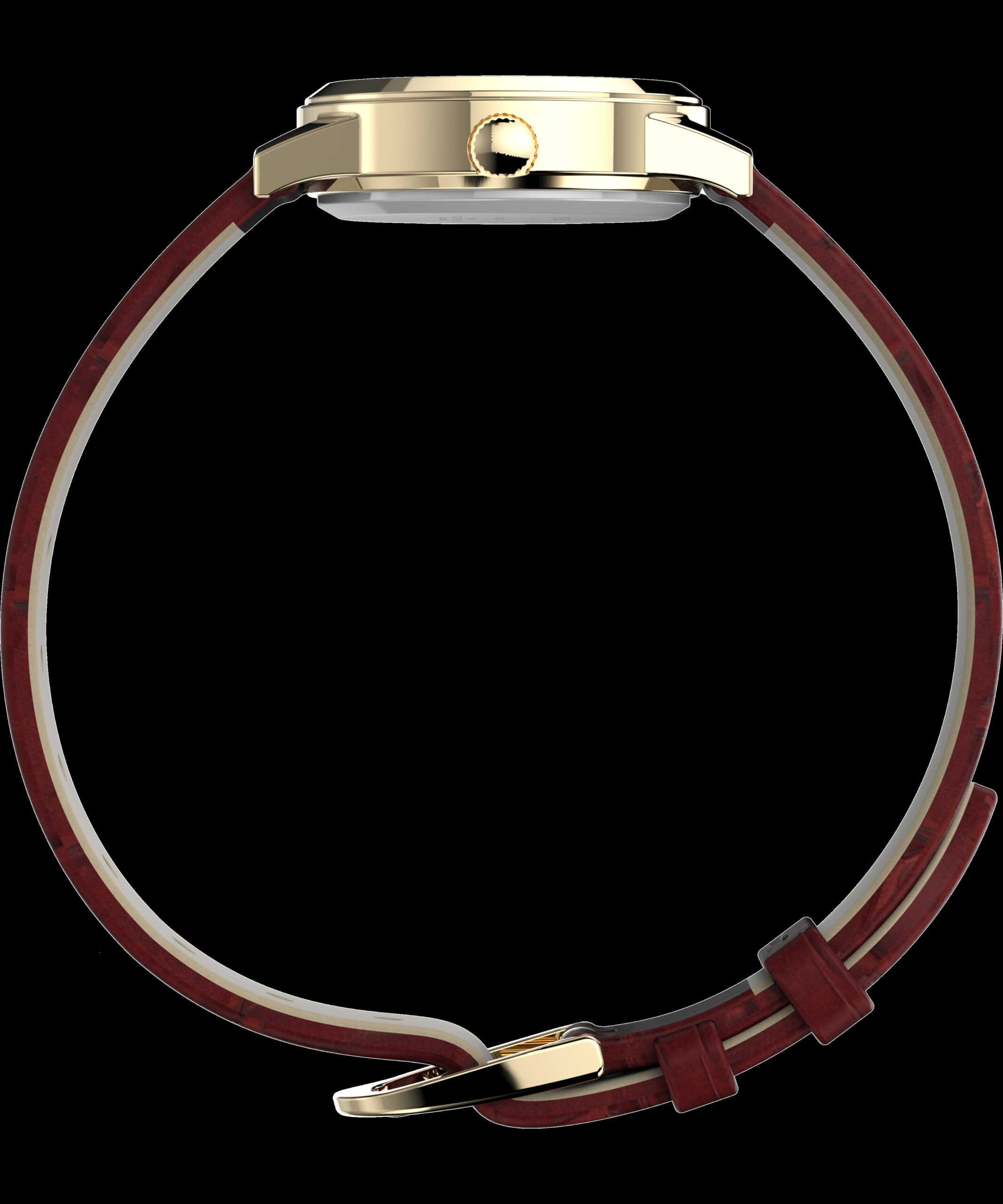 Timex Women's Essex Avenue Gold/Burgundy/MOP 25mm Dress Watch, Leather Strap - Image 5
