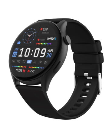 WITHit Unisex Deca Smartwatch with AMOLED Display, Black