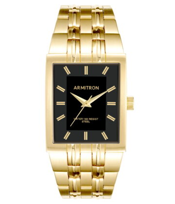 Armitron Mens Dress Watch with Gold Tone Metal Bracelet Band
