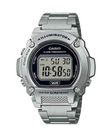 Casio Men's Digital LCD Stainless Steel Band Wristwatch W219HD-1AV