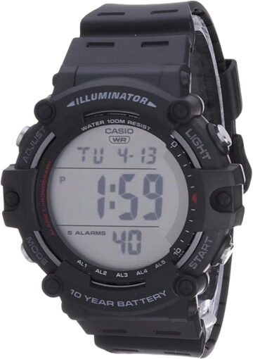 Casio Men's Digital Quartz 10-Year Battery 100m Black Resin Watch AE1500WH-1AV