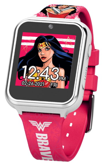 DC Comics Wonder Woman Unisex Child Interactive Smart Watch 40mm in Pink Silicone Strap (WOW4195)