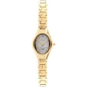 Elgin Women’s Gold-Tone Oval Analog Quartz Watch, Stainless Steel Bracelet Band, Jewelry Clasp Closure, Classic Dress Watch (EG9759)