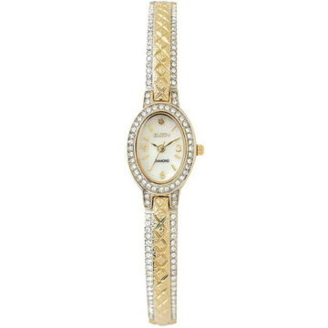 Elgin Adult Female Analog Watch in Two-Tone Gold with Oval Dial (EG9857)